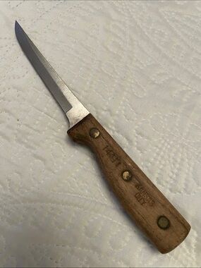 Vintage Kansas City Wood Handle Boning Knife #14411 Japan in Good Condition